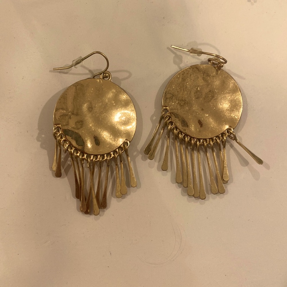 Gold dangling earrings